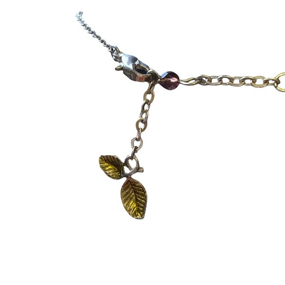 Three Flower Enamel Necklace Colorful Pendant Boho Floral Jewelry Gift - Picture 4 of 11